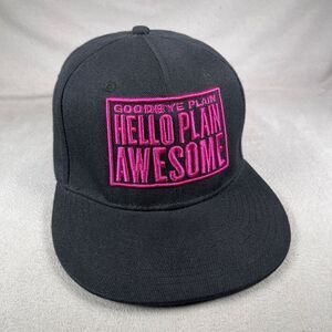 Sparkling Ice "Hello Plain Awesome" Hat Men OS Pink Black Snapback Cap Apollo‎